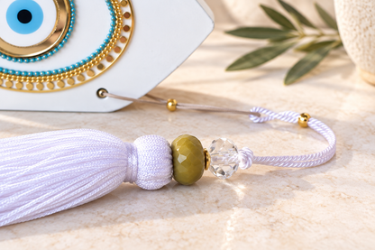 White Greek Evil Eye Wall Hanging or Table Decoration