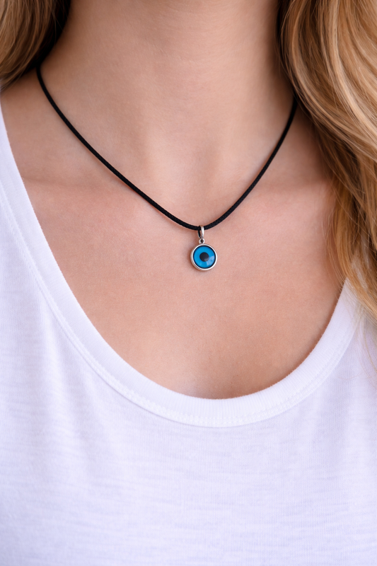 Tiny Evil Eye Pendant Necklace | Greek Charm | Everyday Jewelry