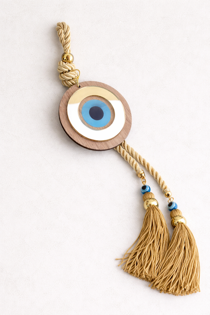 Wooden Evil Eye Wall Hanging - House Blessing - Housewarming Gift