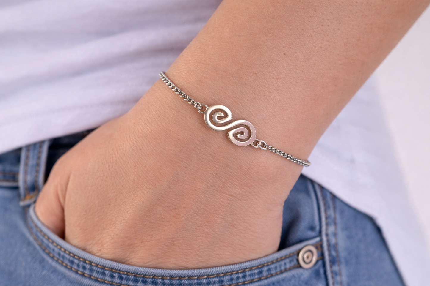 Infinity spiral bracelet - Stainless steel jewelry - Greek gift - Gift for Her