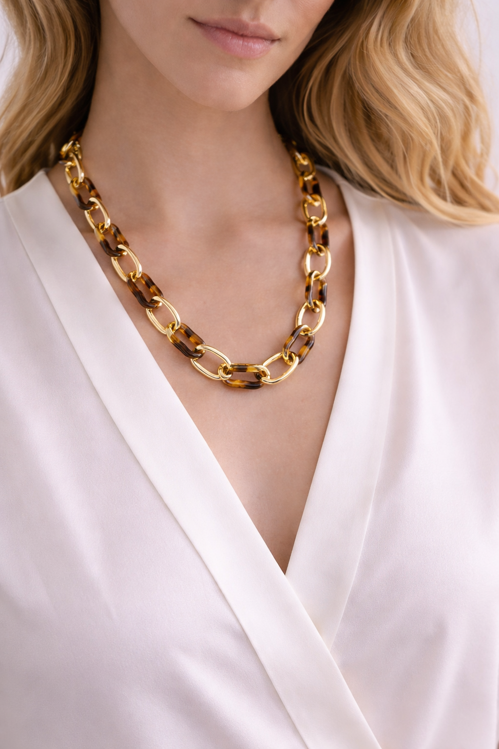 Leopard Print Acrylic Necklace - Gift for Her - Boho Jewelry