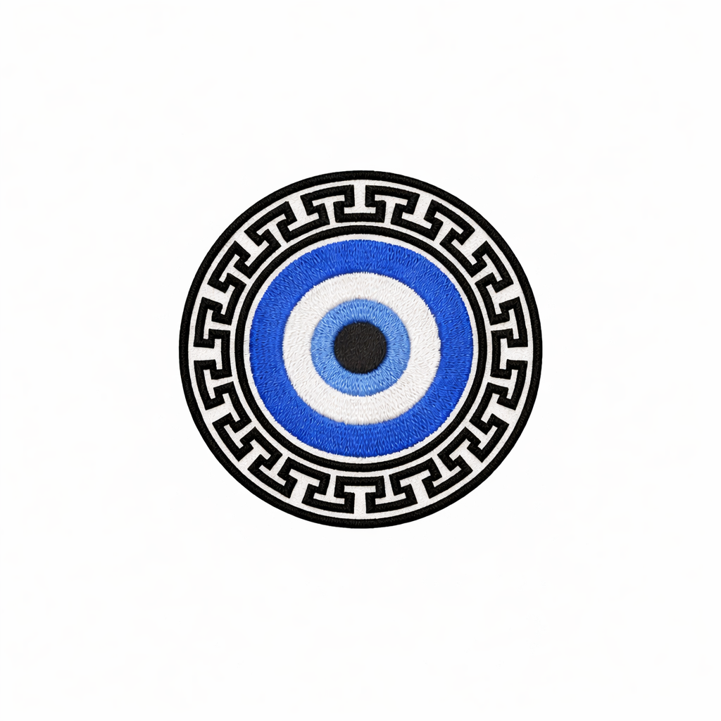 Broderie numérique Oeil Bleu & Motif Grec – Téléchargement instantané