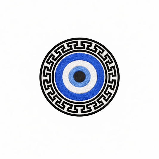 Broderie numérique Oeil Bleu & Motif Grec – Téléchargement instantané
