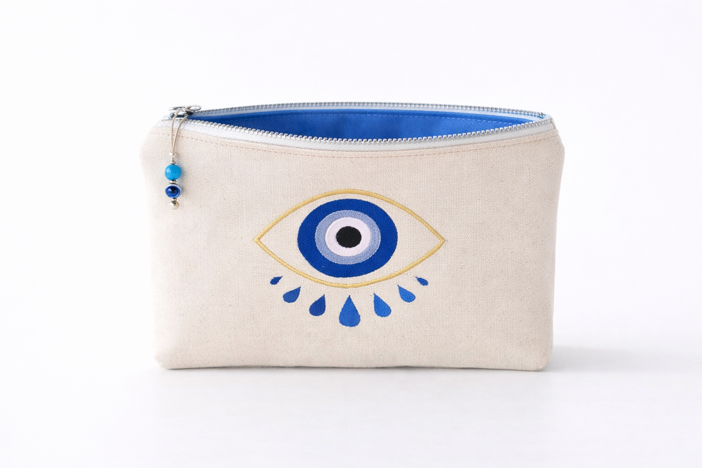 Pochette en tissu Oeil Bleu – Pochette brodée – Cadeau grec