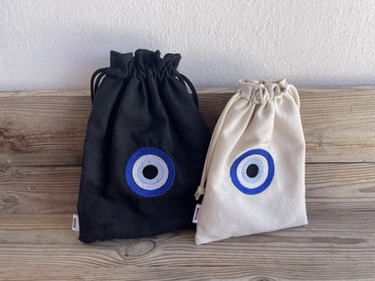 Pochette tissu oeil bleu – Souvenir grec