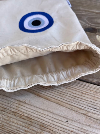 Pochette tissu oeil bleu – Souvenir grec