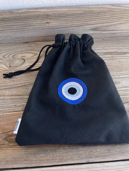 Pochette tissu oeil bleu – Souvenir grec
