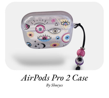 Evil Eye AirPods Pro 2 Case - AirPods Case Cover - Customisable Strap