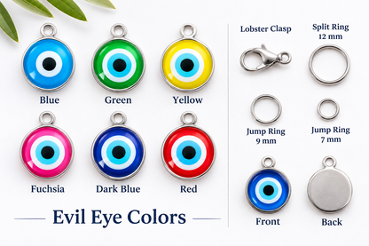 Glass Evil Eye Cat Collar Charm | Pet Accessory