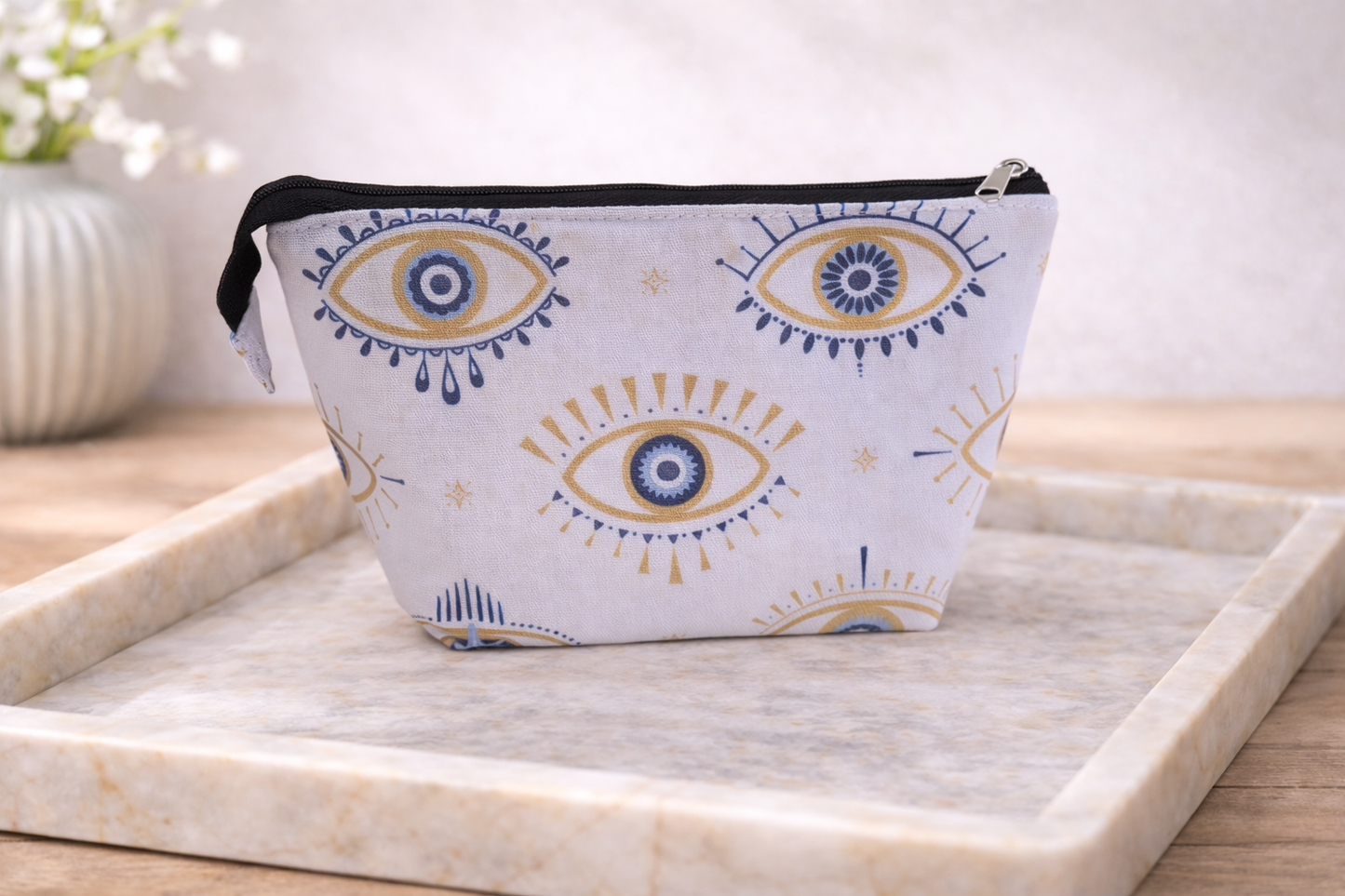 Evil eye makeup bag - Cosmetic Bag - Greek gift - Gift for her
