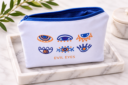 Handmade Evil Eye Zip Pouch | Made in Greece