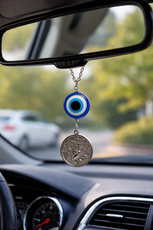 St. Christopher Rearview Mirror Charm – Travel Protection & Good Luck