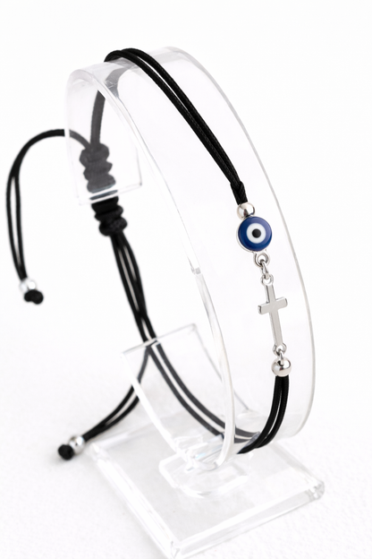 Bracelet Blue Evil Eye Cross - Bijoux grecs - Cadeau pour elle