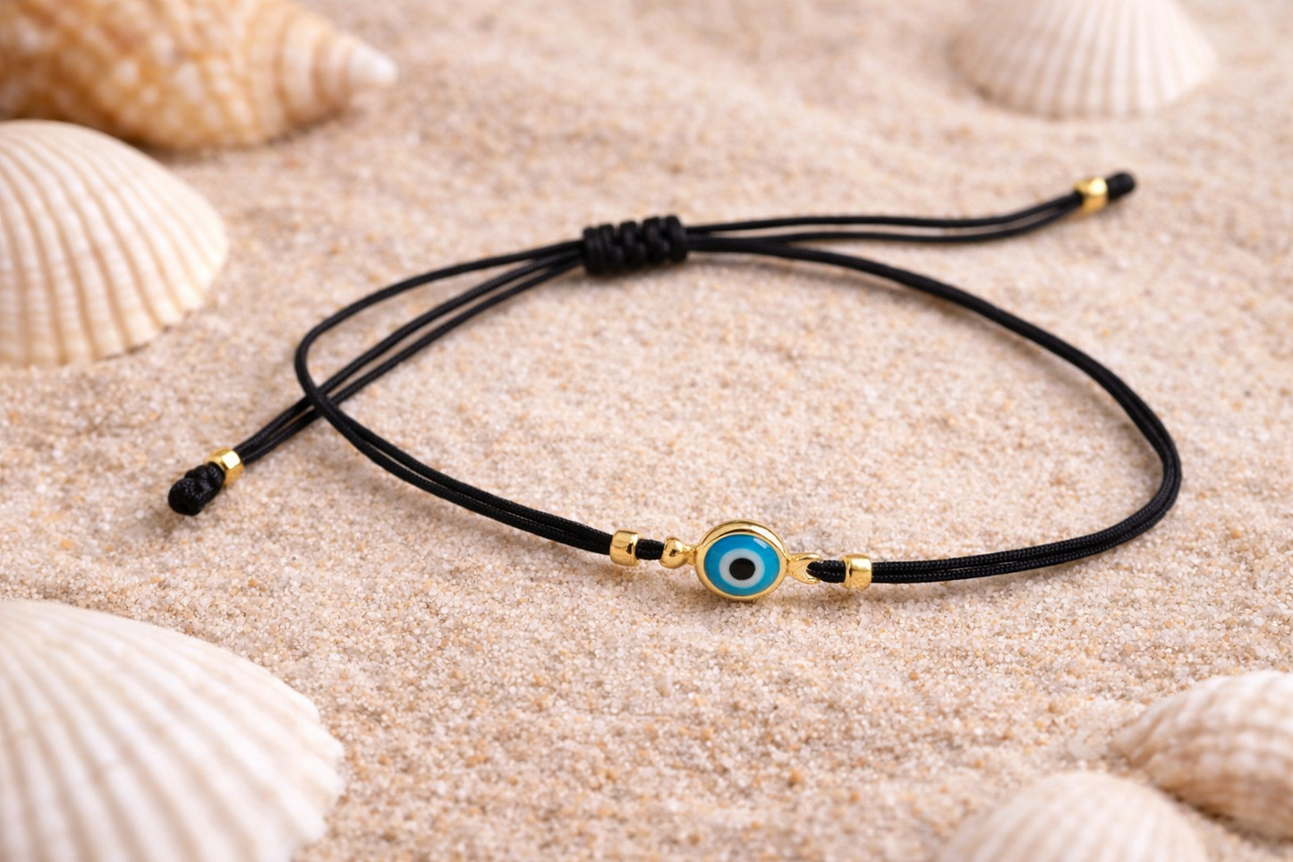 Tiny Gold Plated Evil Eye Bracelet | Protection Jewelry for Her