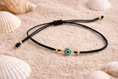 Tiny Gold Plated Evil Eye Bracelet | Protection Jewelry for Her