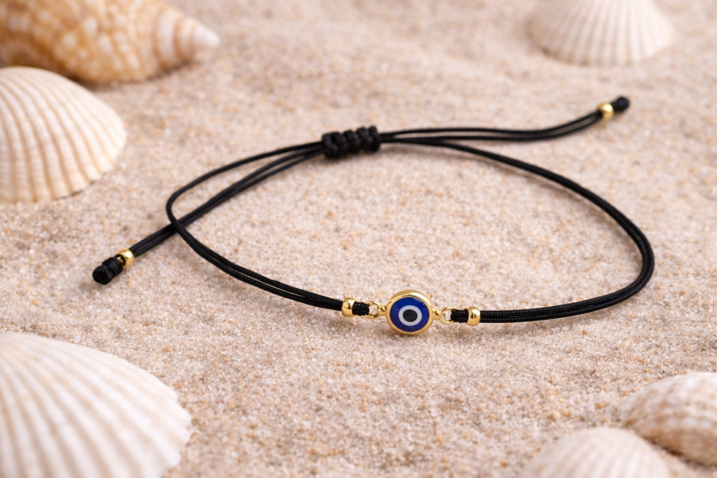Tiny Gold Plated Evil Eye Bracelet | Protection Jewelry for Her