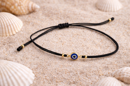 Tiny Gold Plated Evil Eye Bracelet | Protection Jewelry for Her