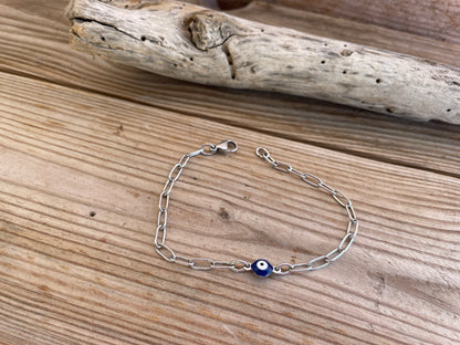 Bracelet Oeil Bleu en Acier Inoxydable – Protection & Élégance