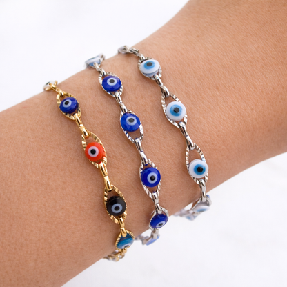Stainless Evil Eye Bracelet - Good Luck Bracelet - Gift for Her