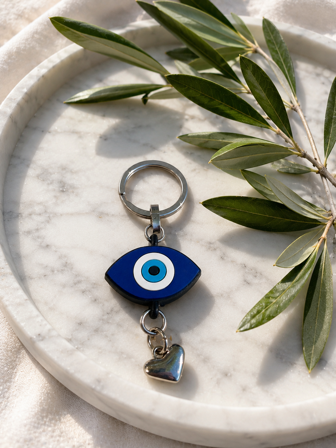 Greek Evil Eye Bag Charm & Keychain – Handmade Lucky Accessory