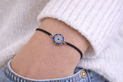 CZ Evil Eye Bracelet - Adjustable Bracelet - Protection Jewelry