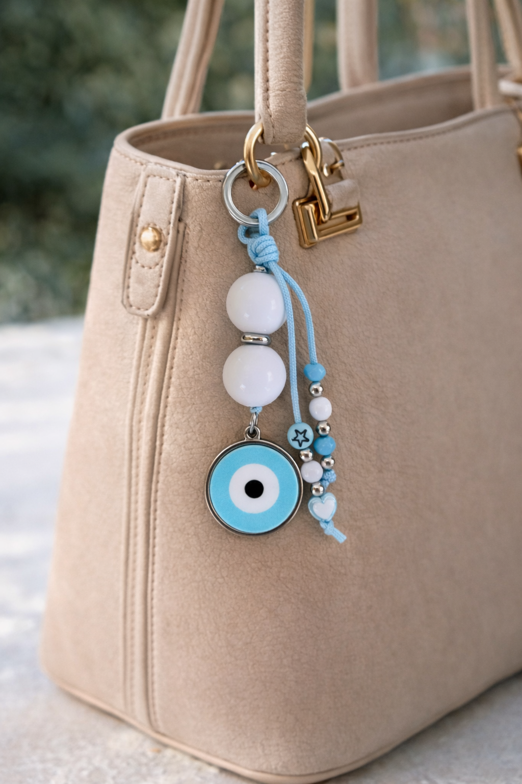Bijou de Sac ou Porte clés Oeil Bleu ciel Porte-Bonheur – Élégance et Protection