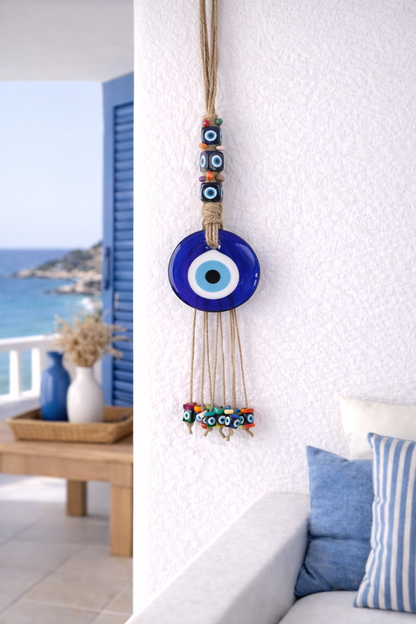 Décoration murale oeil bleu porte bonheur - Cadeau grec pour la protection de la maison