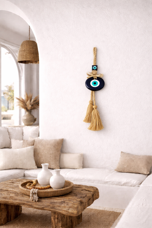 Suspension Murale Oeil Bleu en Verre de 8.5 cm 