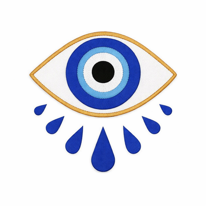 Broderie numérique Oeil Bleu avec Cils – Téléchargement instantané