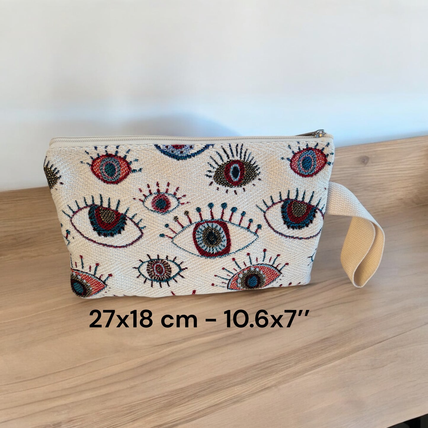 Pochette Oeil Bleu Tissus Jacquard  - Cadeau grec