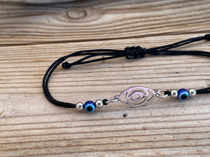 Bracelet Oeil Bleu Unisexe - Ajustable - Choix de Couleurs - Cadeau Grec