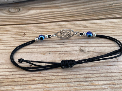 Bracelet Oeil Bleu Unisexe - Ajustable - Choix de Couleurs - Cadeau Grec