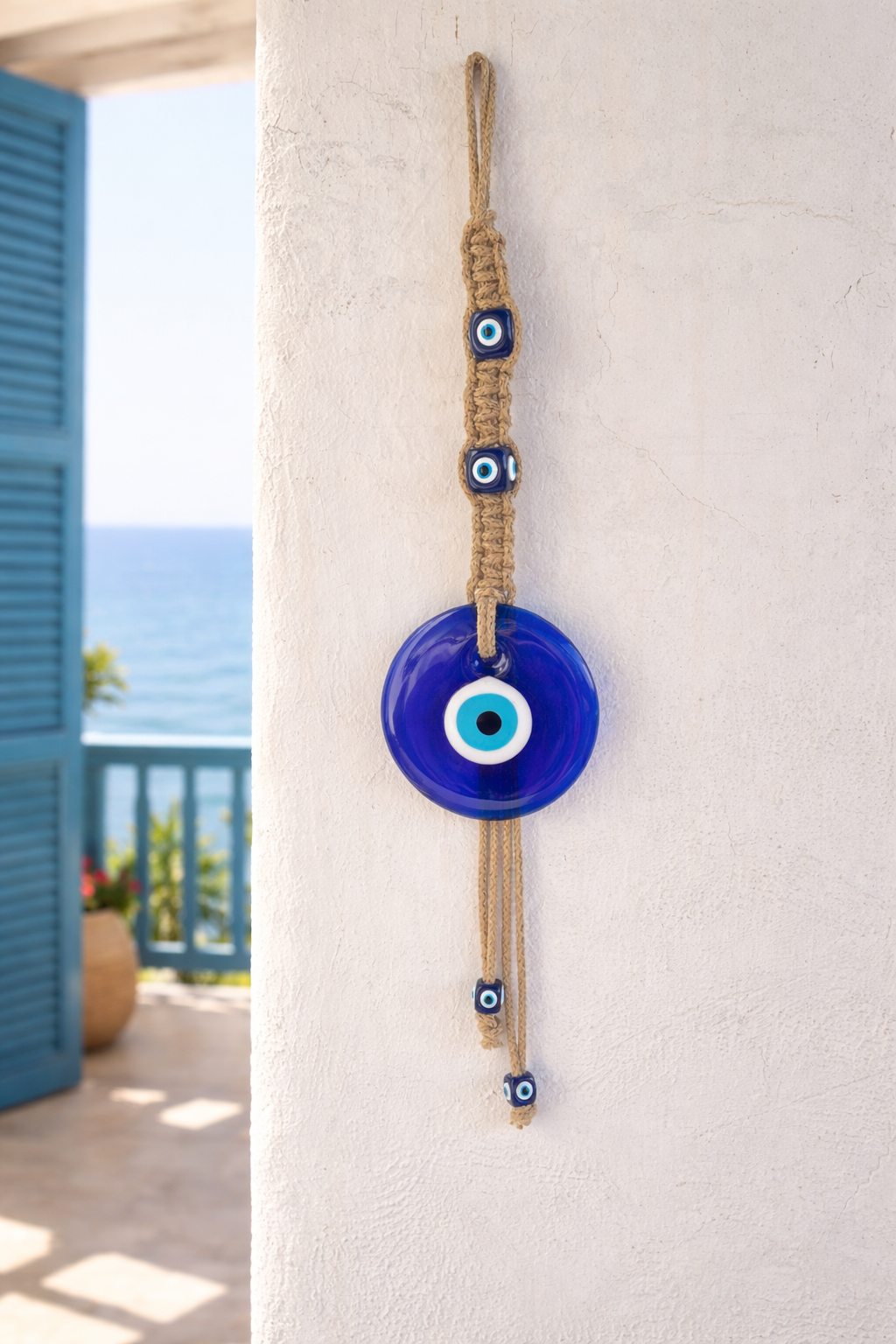 Decoration murale oeil bleu en verre Extra Large  