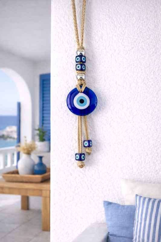 Suspension murale oeil en verre de 7 cm 