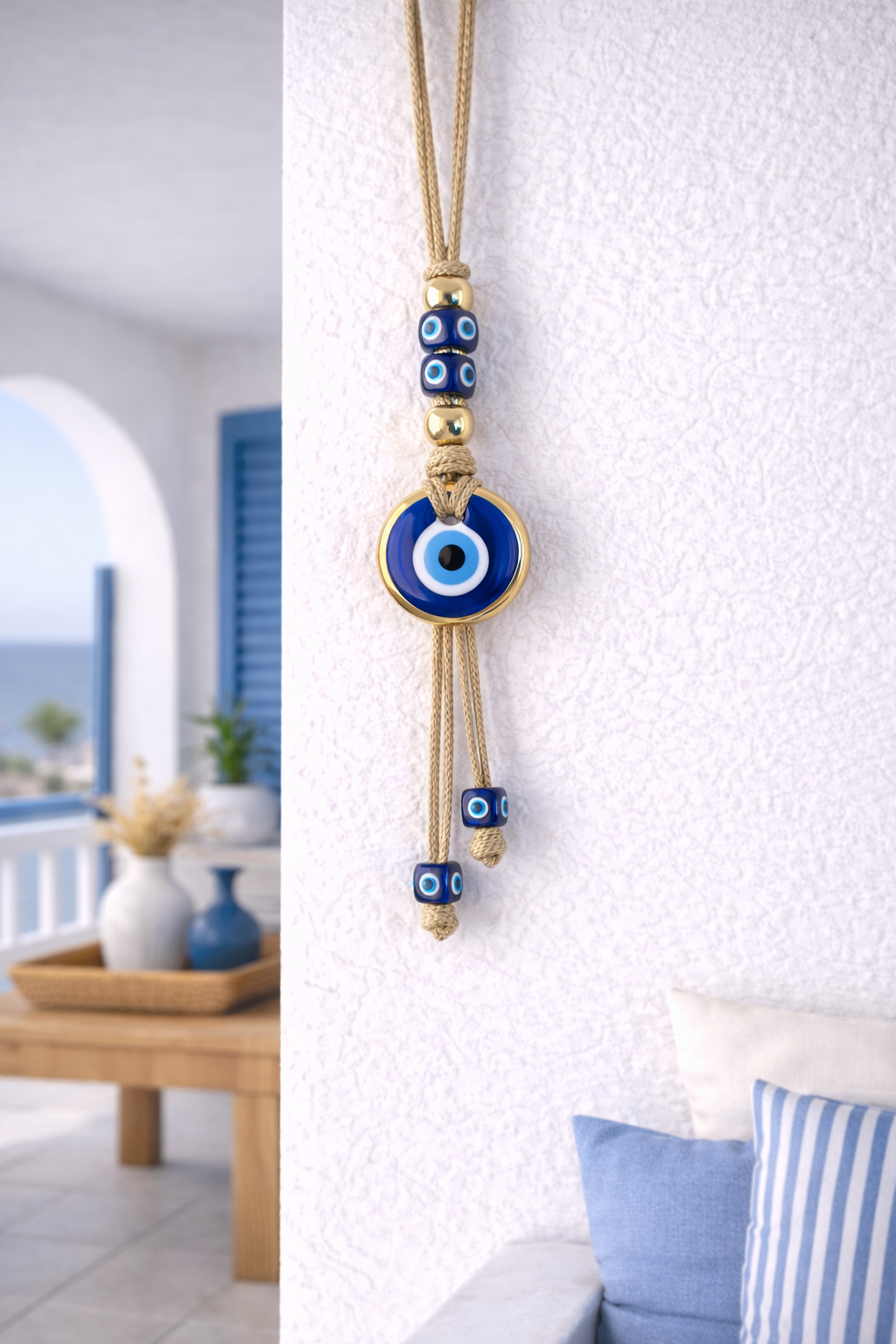 Suspension murale oeil en verre de 7 cm 