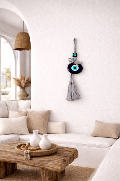 Suspension Murale Oeil Bleu en Verre de 8.5 cm 