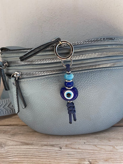 Blue Evil Eye Bag Charm – Elegance & Protection