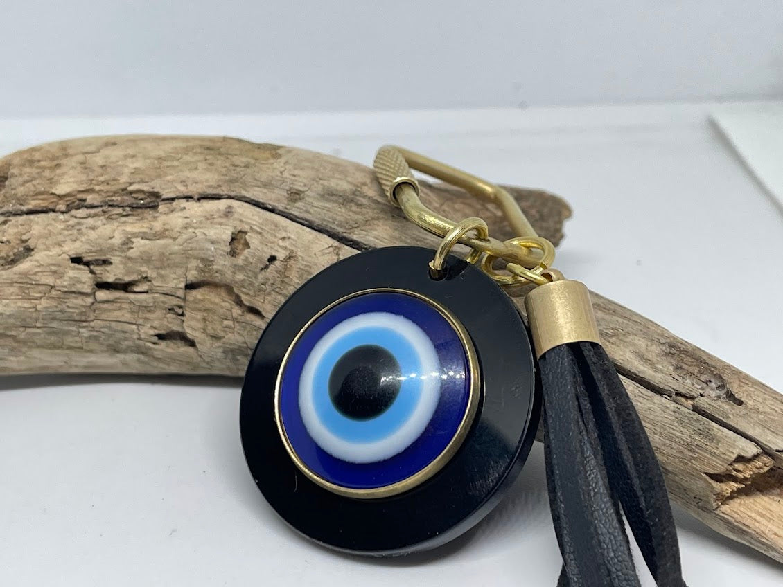 Handmade Evil Eye Bag Charm & Tassel Keychain | Custom Order for Vanessa