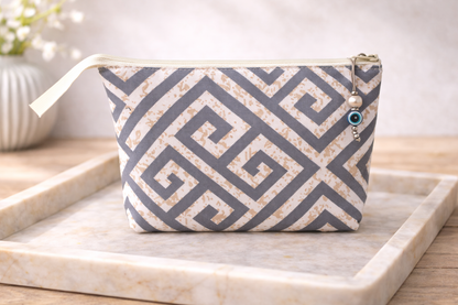 Greek Key Cosmetic Bag - Greek gift - Gift for Her