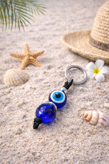 Greek Evil Eye Keychain | Big Bead Bag Charm