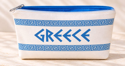 Blue Greece Zip Pouch | Handmade in Greece