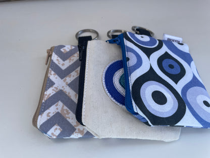 Greek Zipper pouches with keyring