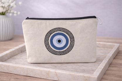 Greek Key Evil Eye Purse – Evil Eye Pouch – Greek Souvenir