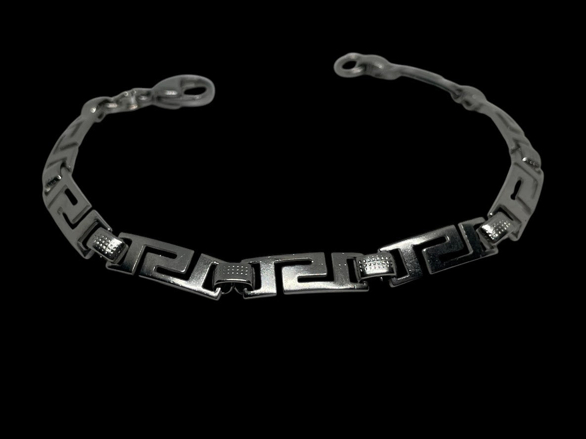 Bracelet à motif Grec en acier.