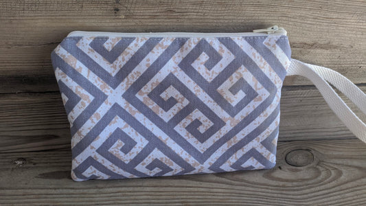 Greek Key Fabric Pouch - Handmade Greek purse - Greek gift