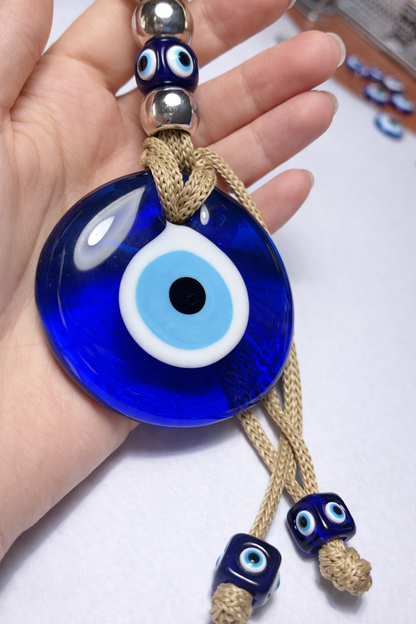 Glass Evil Eye Wall Hanging - 7 cm Glass Eye - House Protection & Ornament