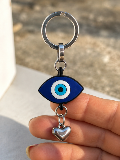 Greek Evil Eye Bag Charm & Keychain – Handmade Lucky Accessory