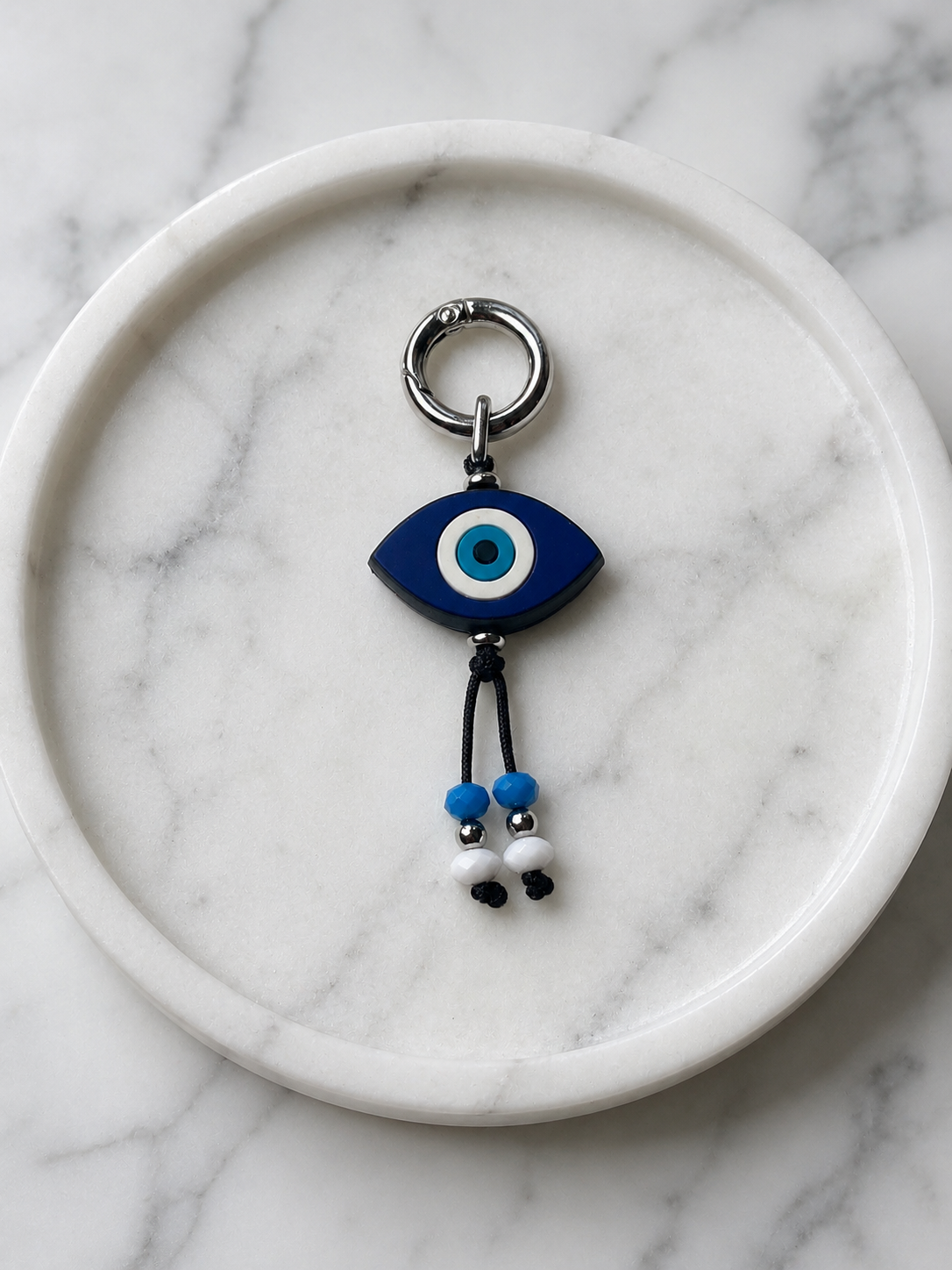Blue Silicone Evil Eye Bag Charm