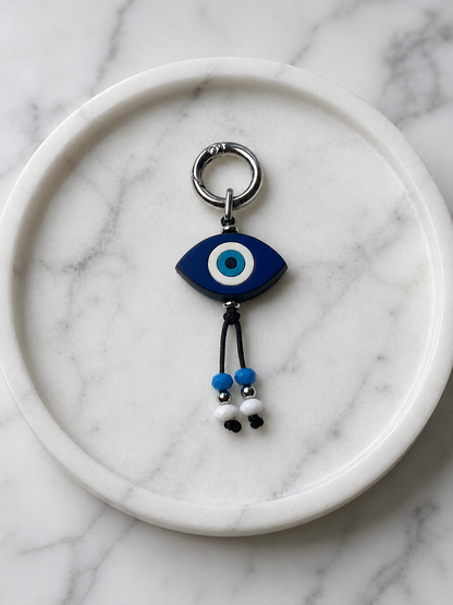 Blue Silicone Evil Eye Bag Charm