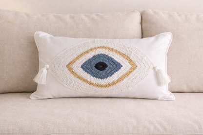 Housse de Coussin Oeil Bleu Dans 3 Coloris